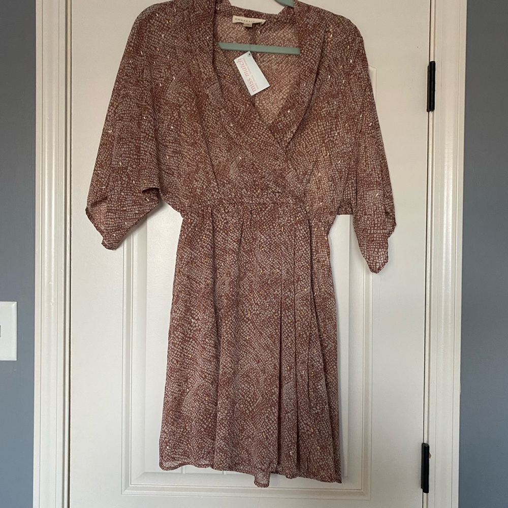 lovestitch Kimono rose gold mini dress